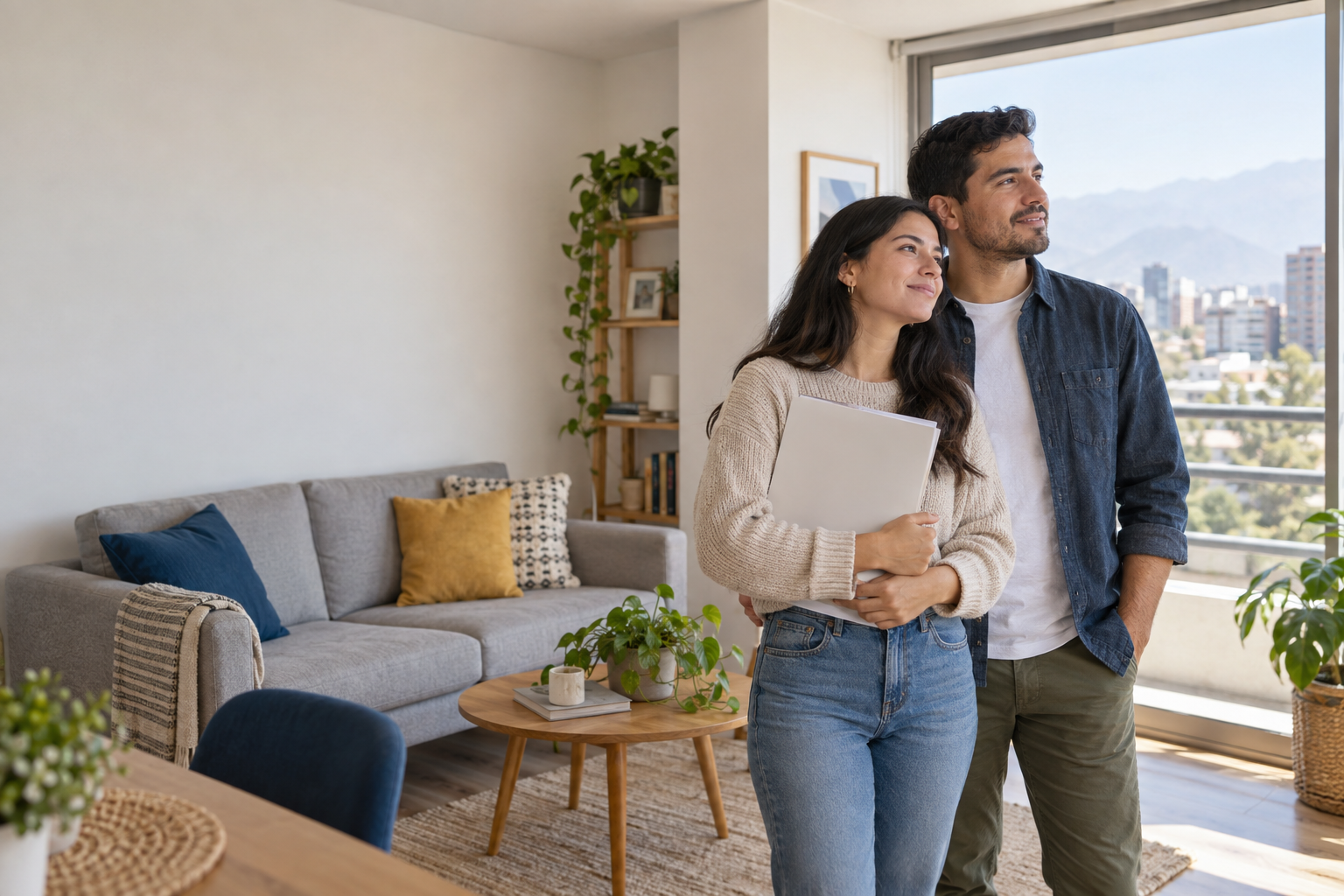 Pareja imaginando su próximo hogar